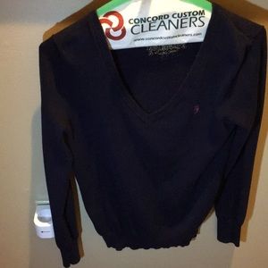 Polo navy v-neck sweater.